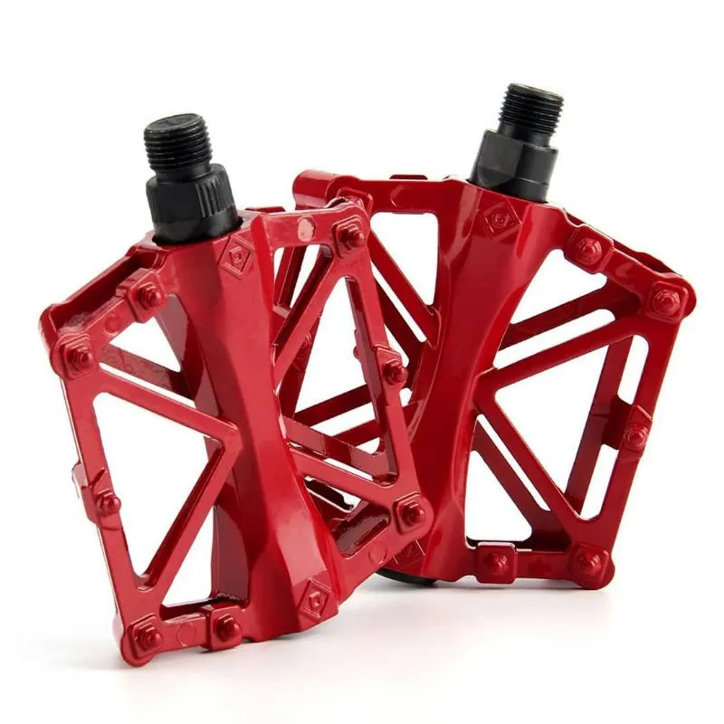 1Pair Bicycle Pedals Mountain Bicycle Aluminum Alloy Footrest Cycling Flat Pedals Basikal Alloy Besi Pedal Part M3 thumbnail 1