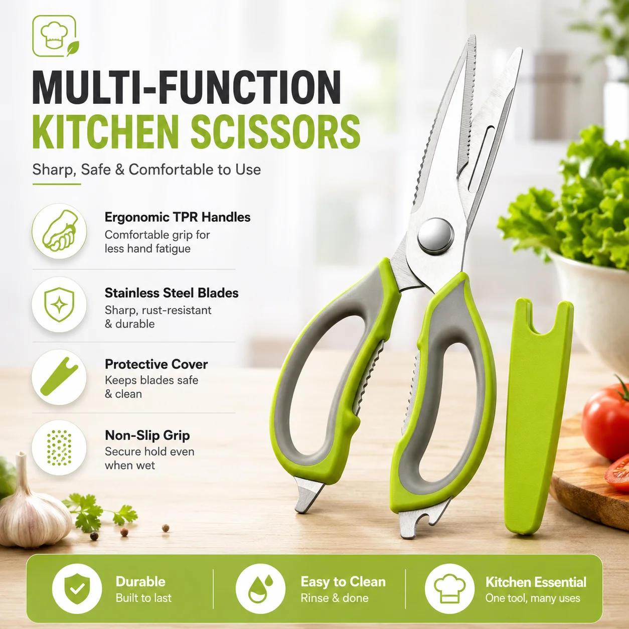 8 In 1 Kitchen Scissors, Multi-Functional kitchen Scissor thumbnail 3