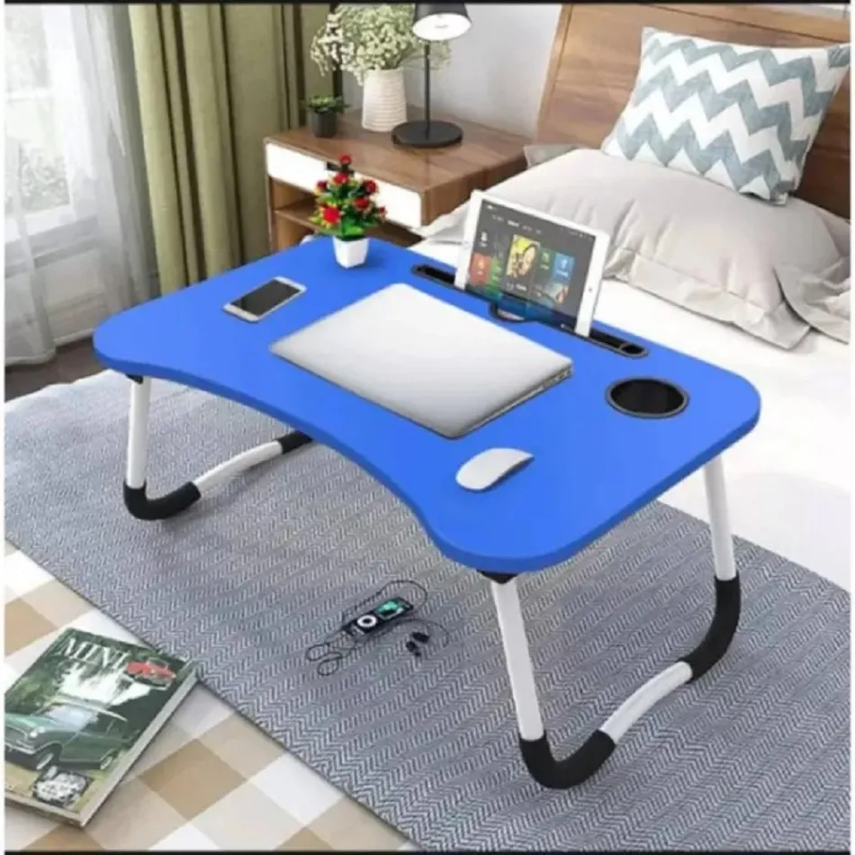 Foldable Laptop Table-Blue For Reading, Writing, Eating, On Bed thumbnail 1