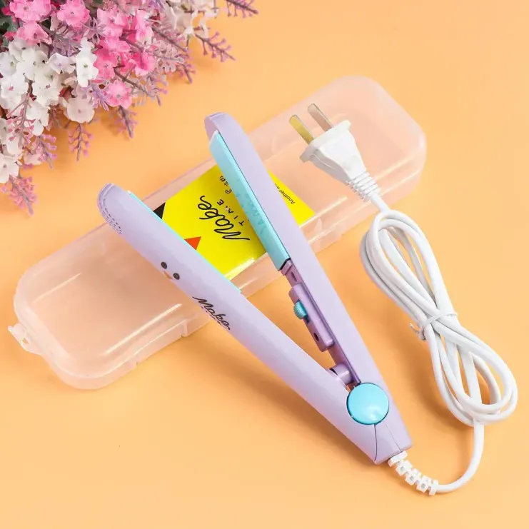 Portable Mini Hair Curl Straightener Flat Iron Perm Splint Ceramic Travel,  Mini Hair Straightener 2