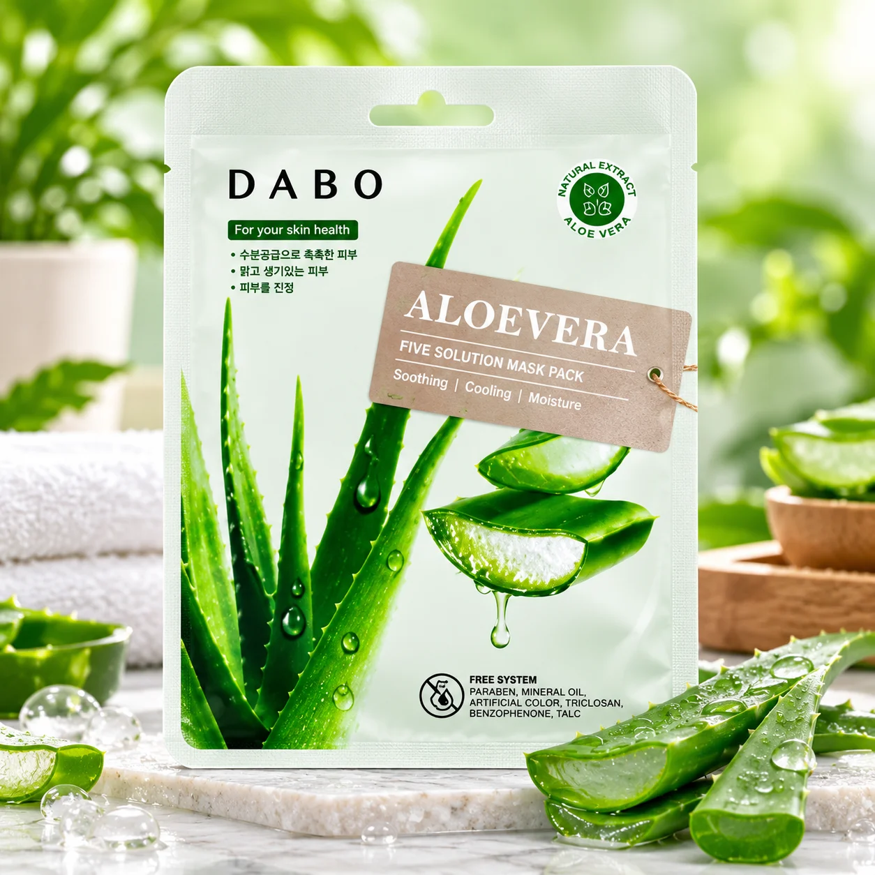 Dabo Aloe Vera First Solution Mask Pack 23g ALOEVERA thumbnail 2