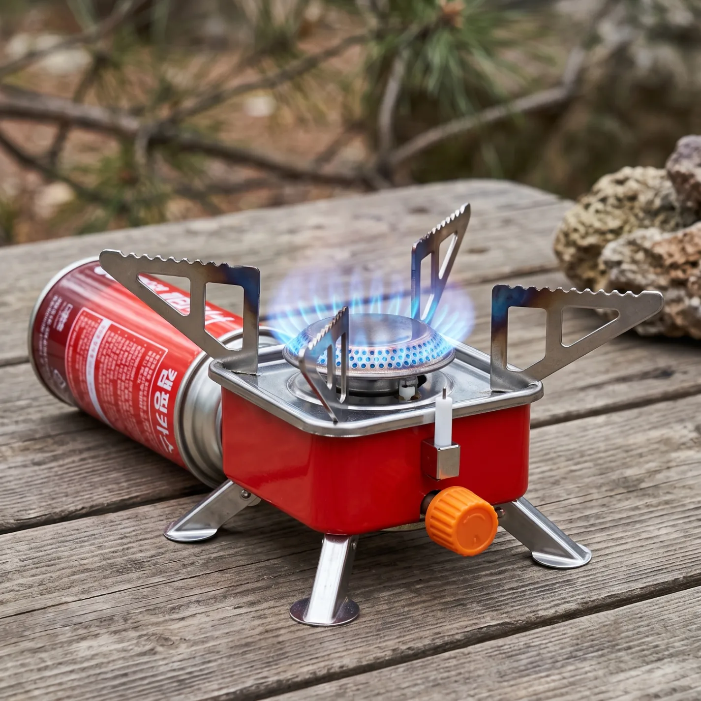 Portable Card Type Campaign Butane Gas Stove Burner thumbnail 2