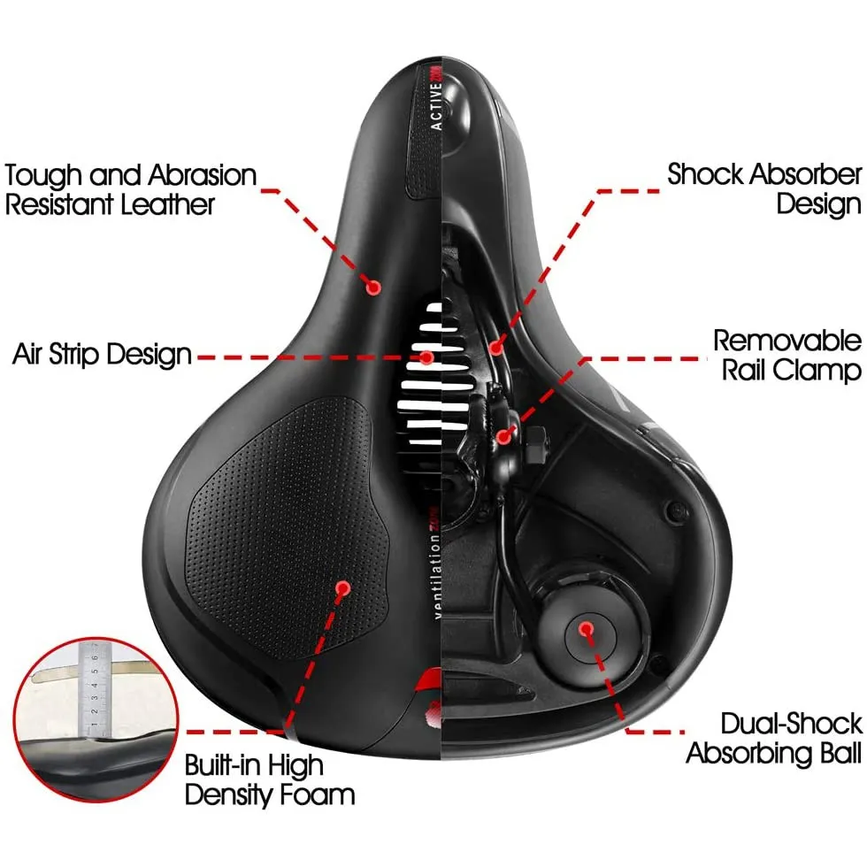 MTB Bike Seat BigSaddle Bicycle Saddle Mountain Bike Seat Bicycle Seat Cover Foam Seat Cushion thumbnail 2