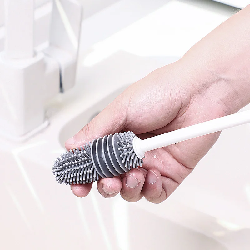 Silicone Bottle Cleaning Brush Bottle Cleaner for Washing Baby Bottles Handle Brush thumbnail 4