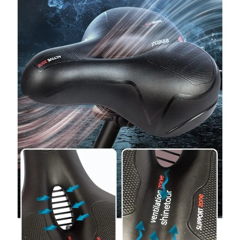 Bicycle Seat Bike Seat Dual Shock Absorbing Saddle Bicycle Accessories thumbnail 2