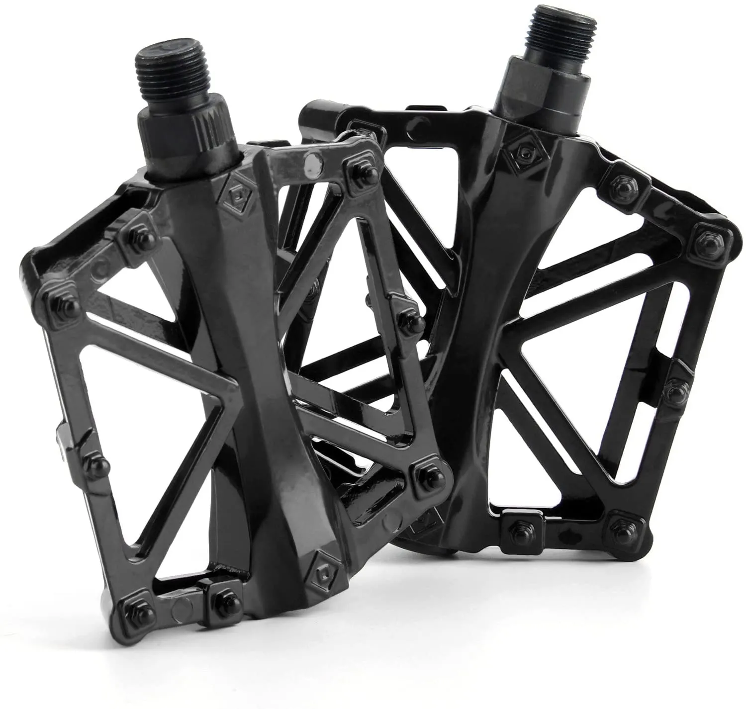 Bicycle Aluminium Alloy Pedals Flat Platform For Cycling Mountain MTB BMX Bike Bicycle Bearing 9 16 Inch Left Right Black Bicycle Accessories thumbnail 1