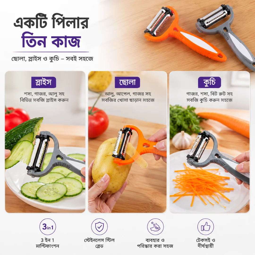 3 In 1 Roto Peeler for Vegetables and Fruits Cutter thumbnail 2