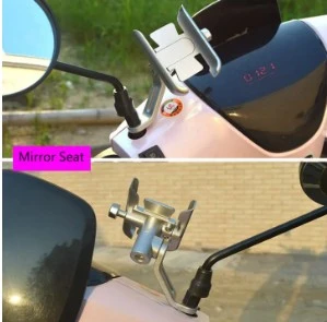 Universal Metal Bike Phone Rack Aluminum Alloy Bicycle Mobile Phone Holder Motorcycle Bike Handlebar Looking Glass Mount thumbnail 3