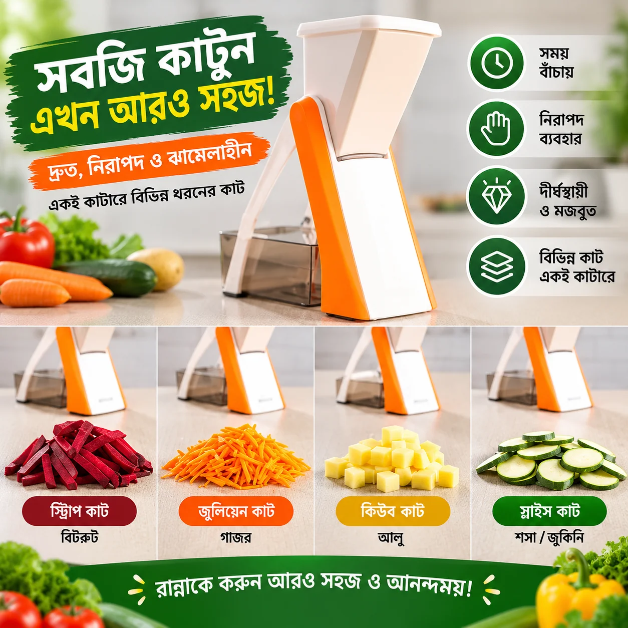 Spring Slicer Vegetable & Fruit Cutter thumbnail 2