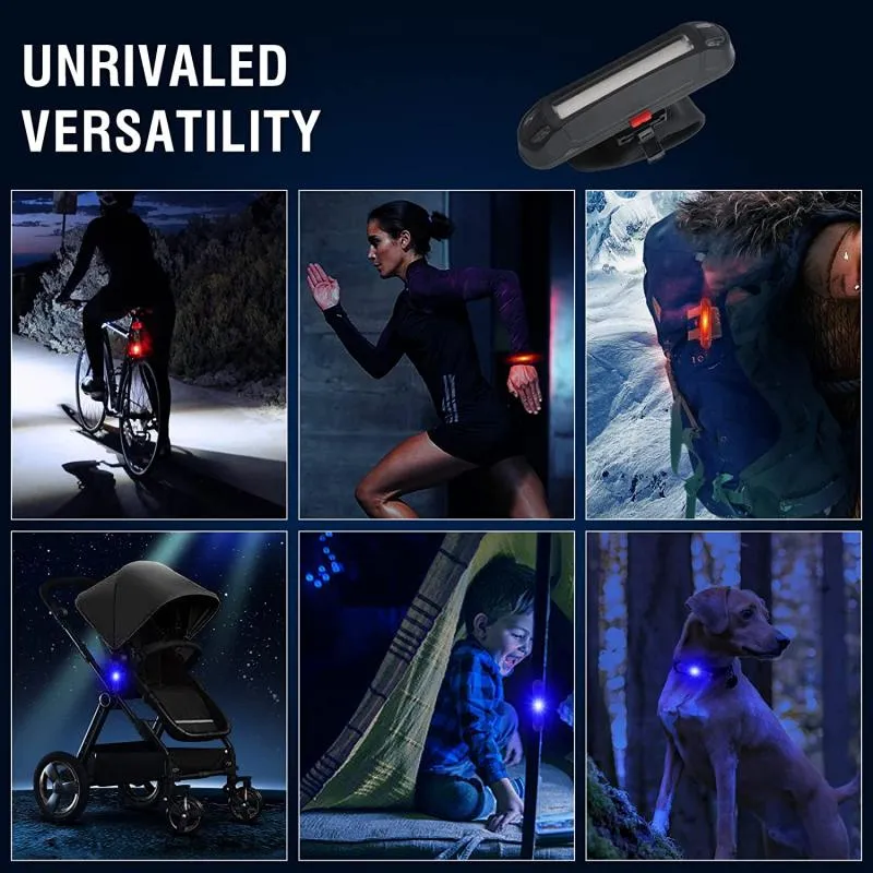 Bicycle 5 Modes LED USB Rechargeable Sleek Design Tail Light with Multicolor Lights thumbnail 4
