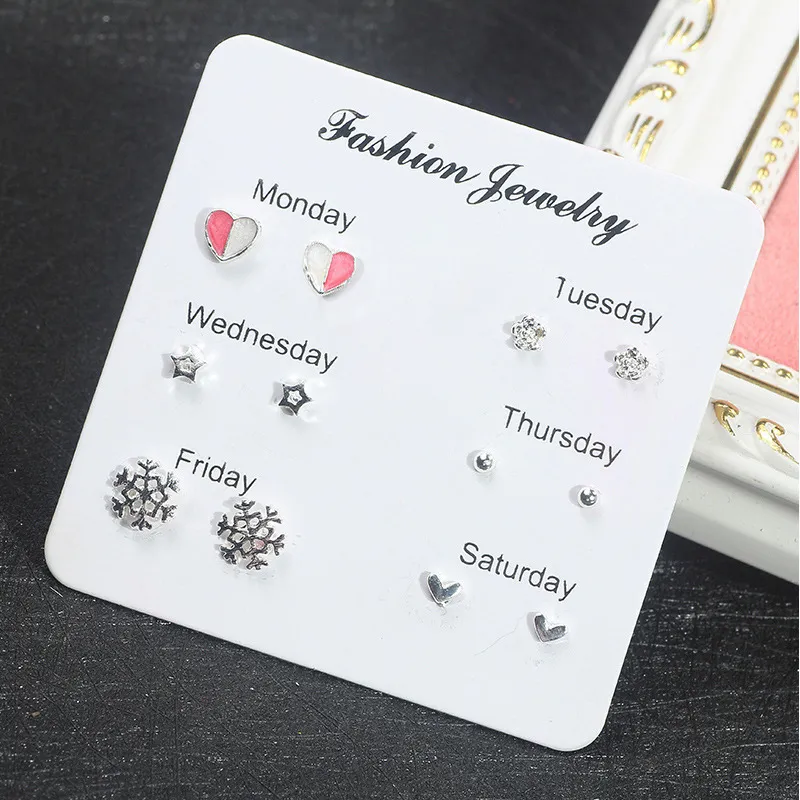 Week Earring Set Beaded Earings Ins Girl 5