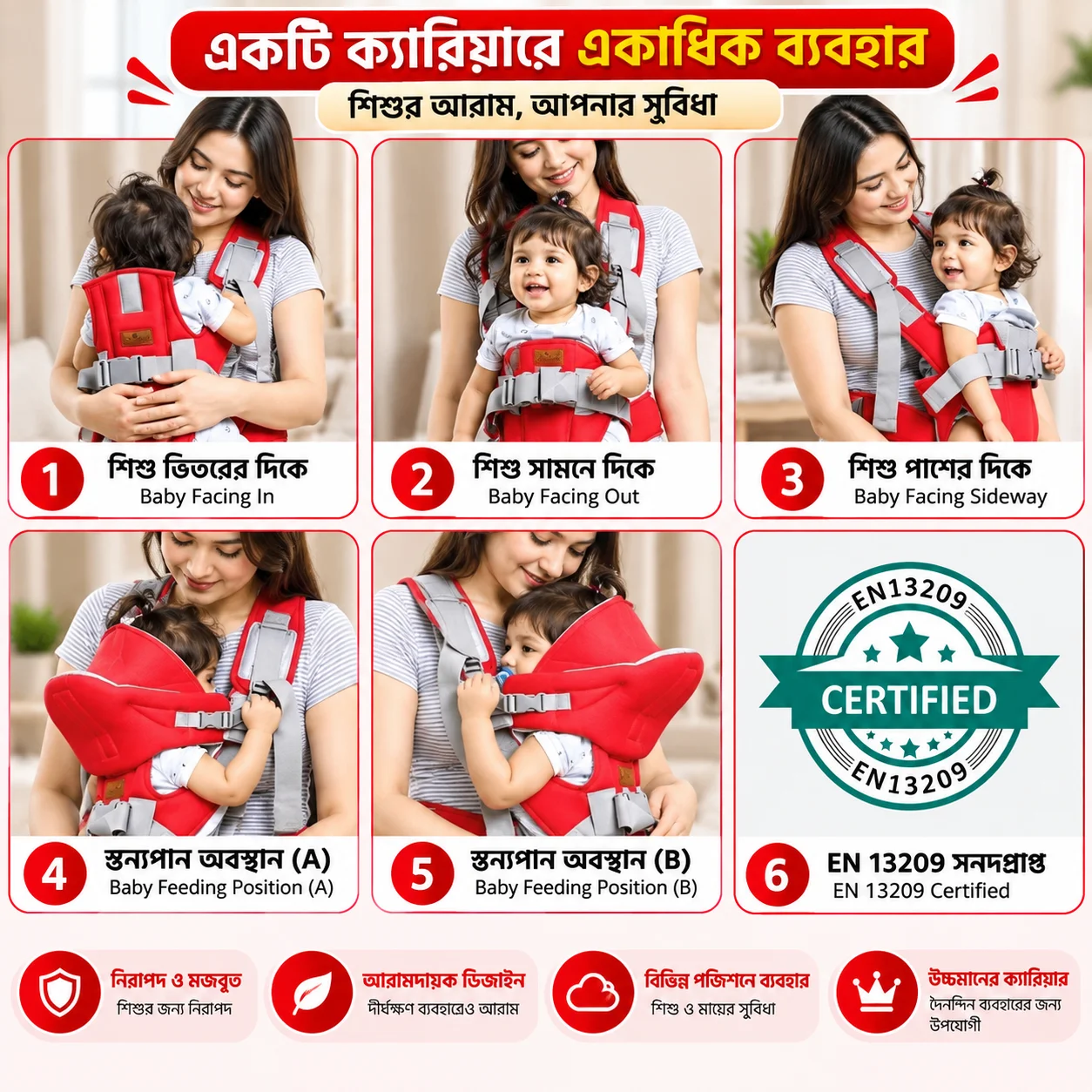 6 in 1 Baby Carrier Bag thumbnail 4