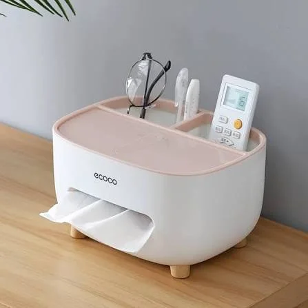 Ecoco Tissue Box, PVC Tissue Box, Multifunctional Box, Pen Holder, Remote Control, Tissue Holder, Storage Box, Cosmetic Tissue Box thumbnail 3