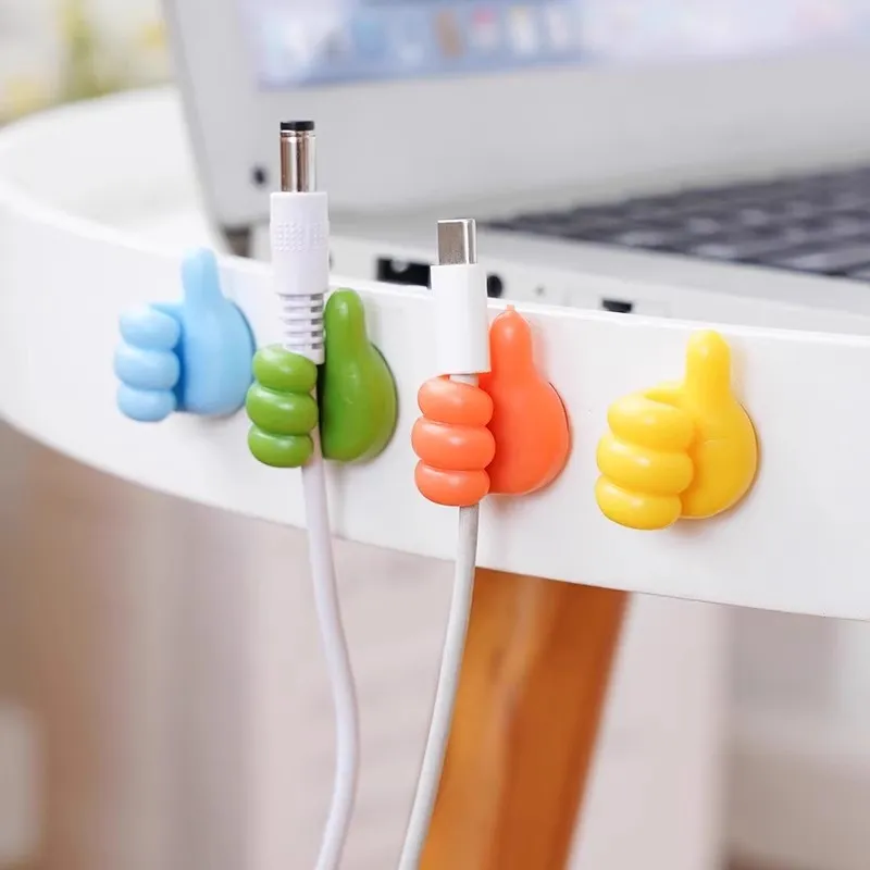 5 Pcs Adhesive Thumb Cable Clip Key Hook Wall Hangers Earphone Cable Organizer Holder Desktop Cord Wire Clips Keeper Multi-Function thumbnail 1