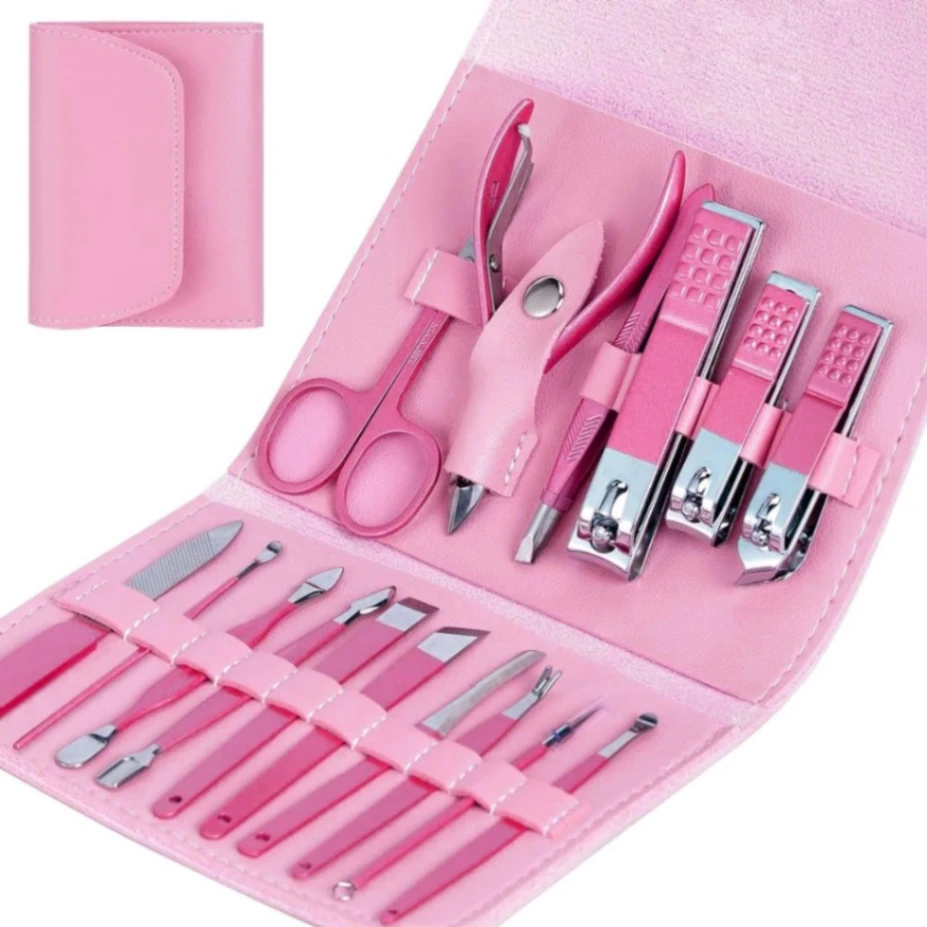 16 Pcs Manicure Set Professional Nail Clippers Pedicure Kit, 5