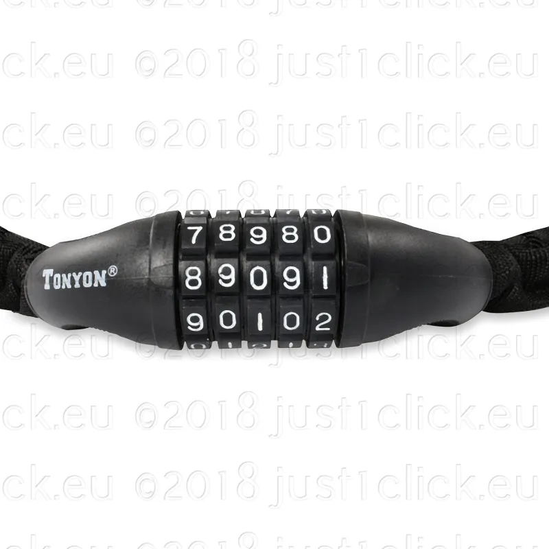 Password Chain Lock, 90 cm Long, Frame Protection, 5 Digit Combination Lock for Bicycle, Motorcycle, Boat, Black thumbnail 4