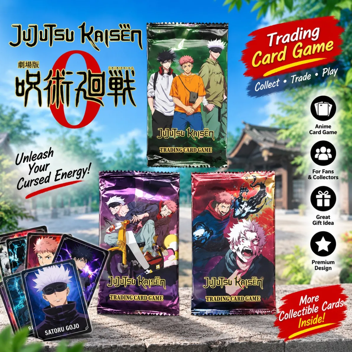 Jujutsu Kaisen Anime TCG Card Game English Version Rare Collectibles Kids Gift Toy Holo Lamination - JJK Cards thumbnail 4