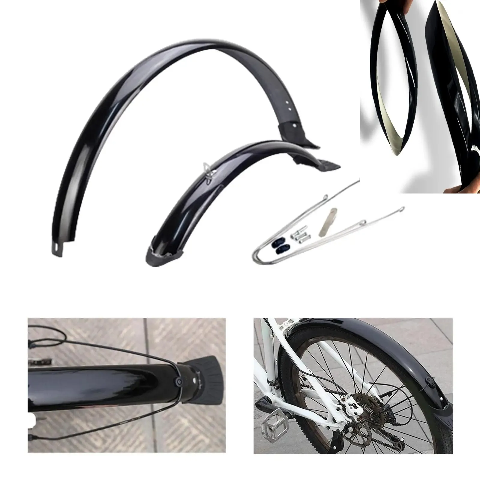 Bicycle Full mudguard 26 27 5 29 20 700C Reaching Front Rear Fender Durable MTB Road Folding Bike Mudguards thumbnail 5
