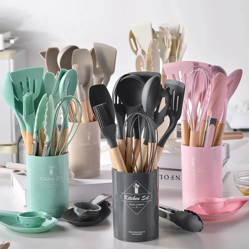 12 Pcs Silicone Kitchen Spoon Set thumbnail 3
