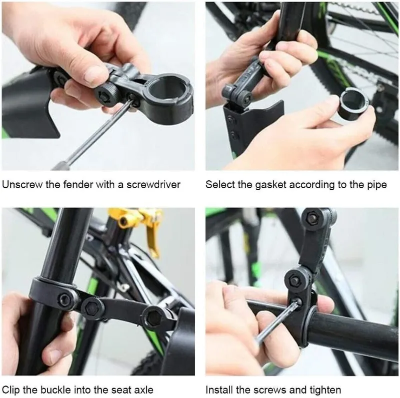 3pcs Black  mudguard For Bicycle thumbnail 2