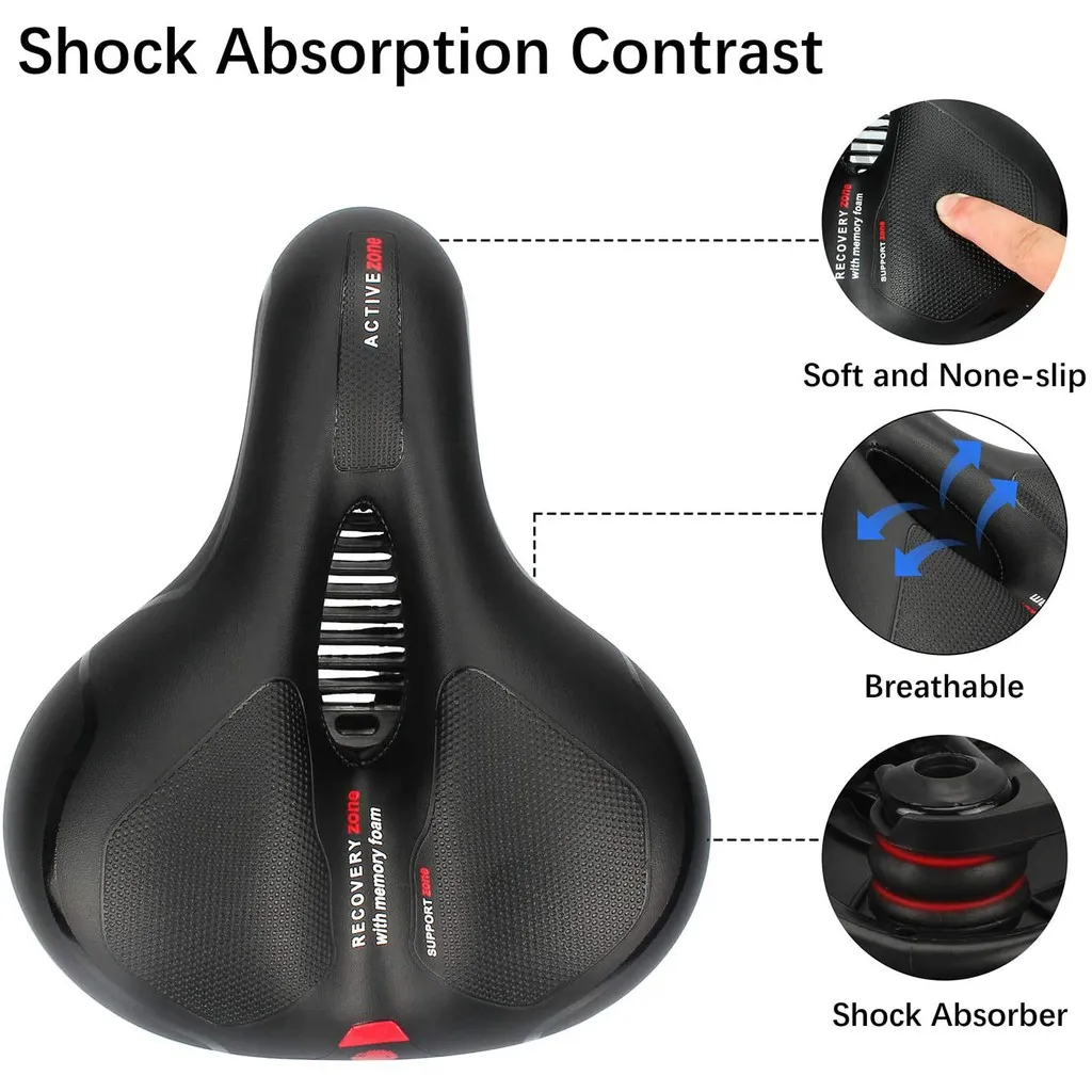 MTB Bike Seat BigSaddle Bicycle Saddle Mountain Bike Seat Bicycle Seat Cover Foam Seat Cushion thumbnail 3