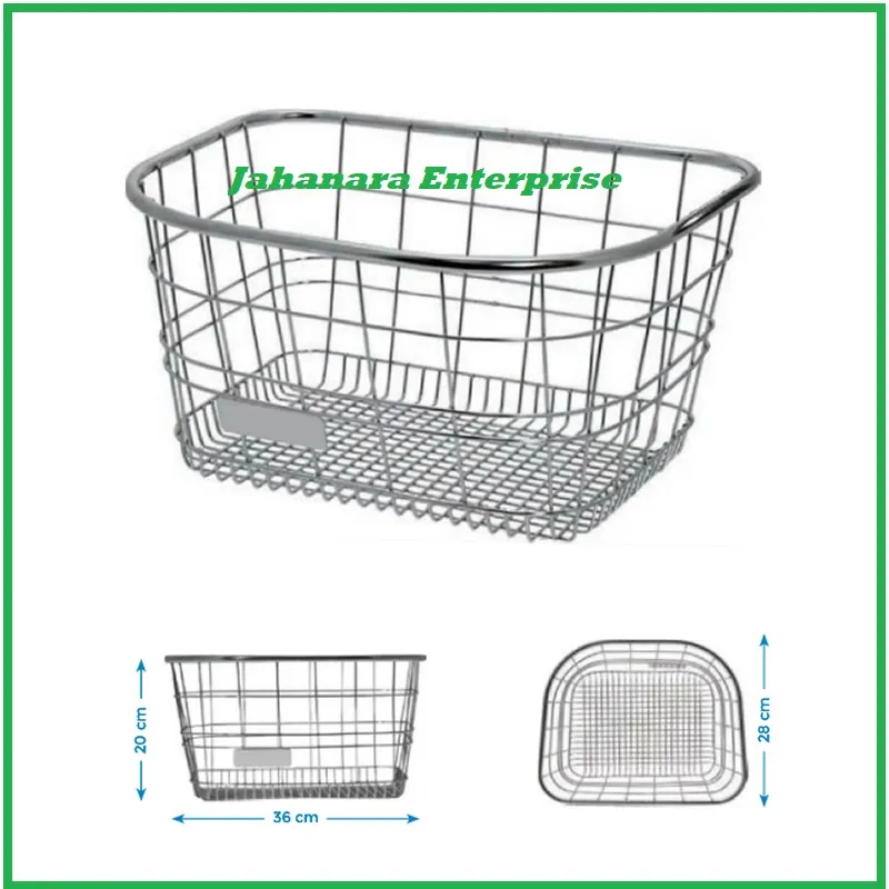 Bicycle Basket Steel Silver colour Made in China Bicycle Accessories thumbnail 1