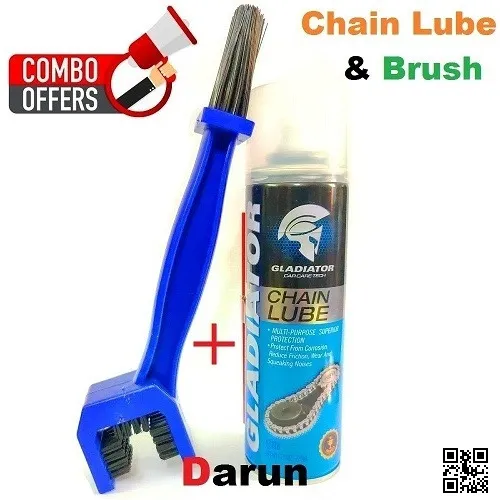 Gladiator Chain Lube And Brush Combo Chain Cleaner and Lubricant Motorcycle Chain Lube Oil Bike Cycle Chain Lube Oil thumbnail 1