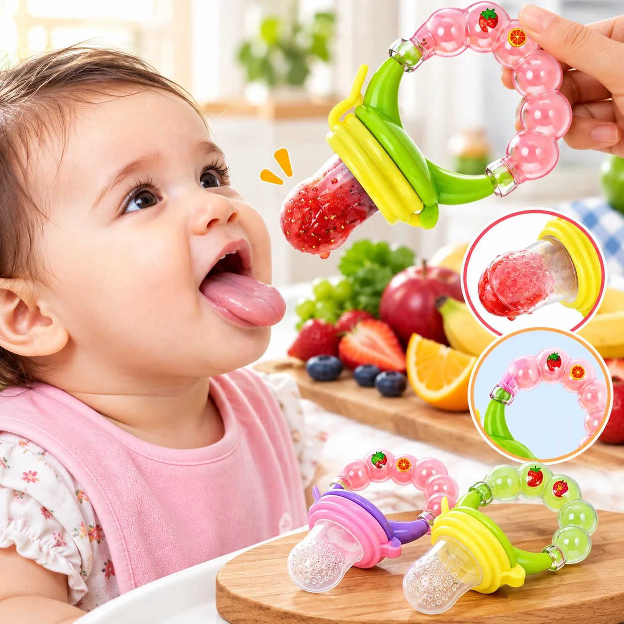 New Baby Food Feeder Soother Teether for Eating Fresh Fruit Vegetables Meat thumbnail 4