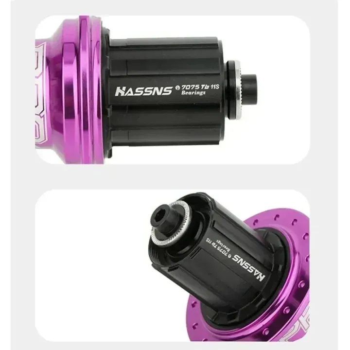 HASSNS Pro7- 36h Rear purpel Hub Bearing 36Holes MTB Bike Hub for 7-12 Speed Noisy Cube Bicycle 6 Pawl Hubs thumbnail 2