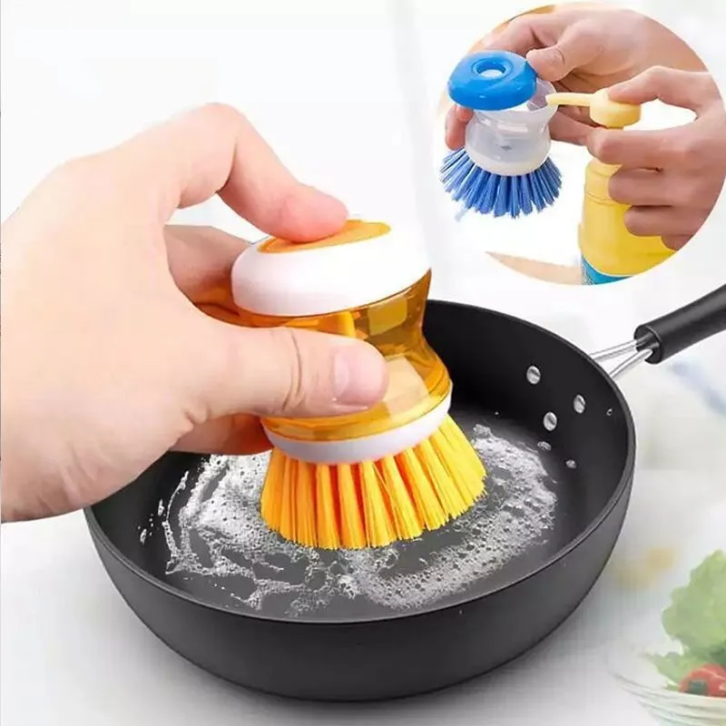 Kitchen Dispense Soap Water Dish Cleaning Brush Creative Washing 1