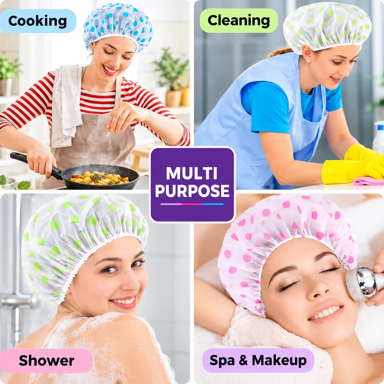 Shower Cap, Cooking Head Cover, Kitchen Head Cap, Chef Head Cover thumbnail 4