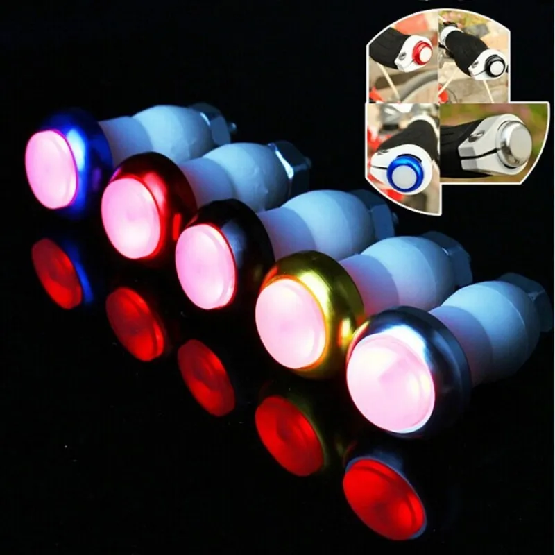 Safety Cycling Bike Turn Signal 2pc Handle Bar End Plug LED Red Light Lamp Magnetic Handle Light Night Riding Warning Light thumbnail 1