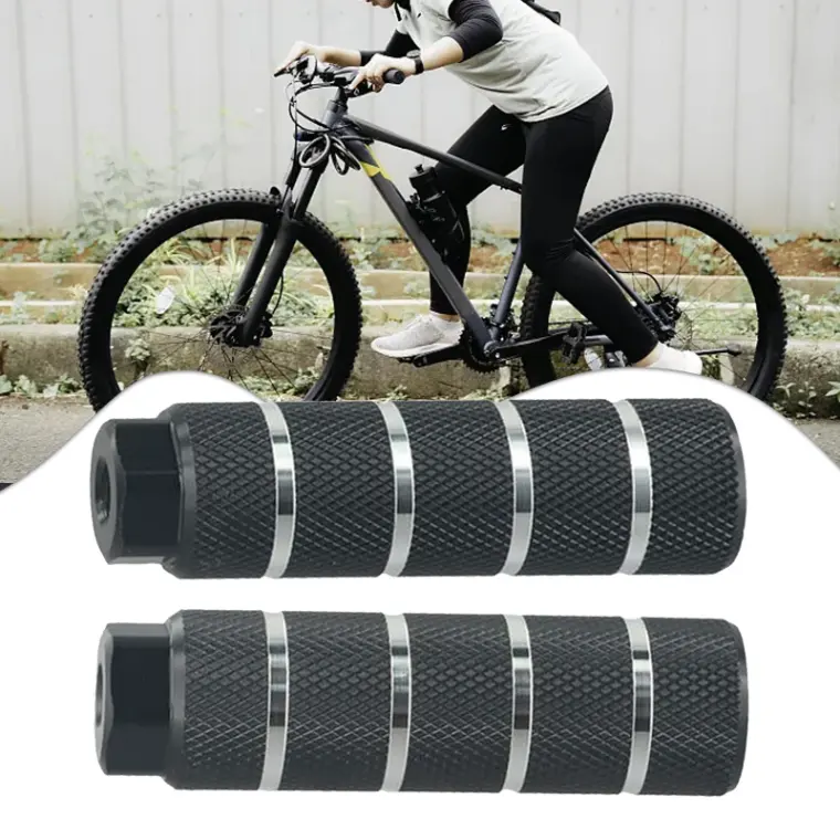 Aluminum Alloy Bike Rocket Launcher Rear Pedals, Anti-Slip Knurled Passenger Foot Pegs 2