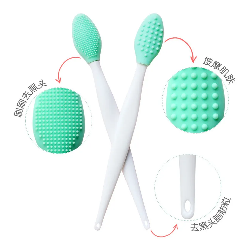 1PCS Exfoliating Lip Brush Nose Cleaning Brush Double Side Soft Silicone Lip Scrub Tool & Nose Blackhead Remove Brush thumbnail 4