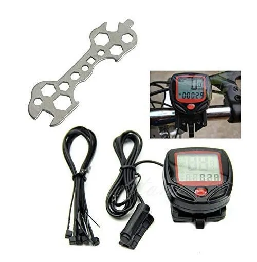 TOOL + Bicycle Cycle Computer Cyclometer Speedometer 15 Functions Combo Offer 2