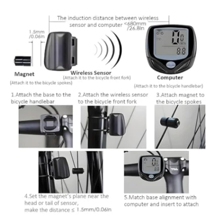 Waterproof 15 Function LCD Bike Bicycle Odometer Speedometer Cycling Speed Meter 2