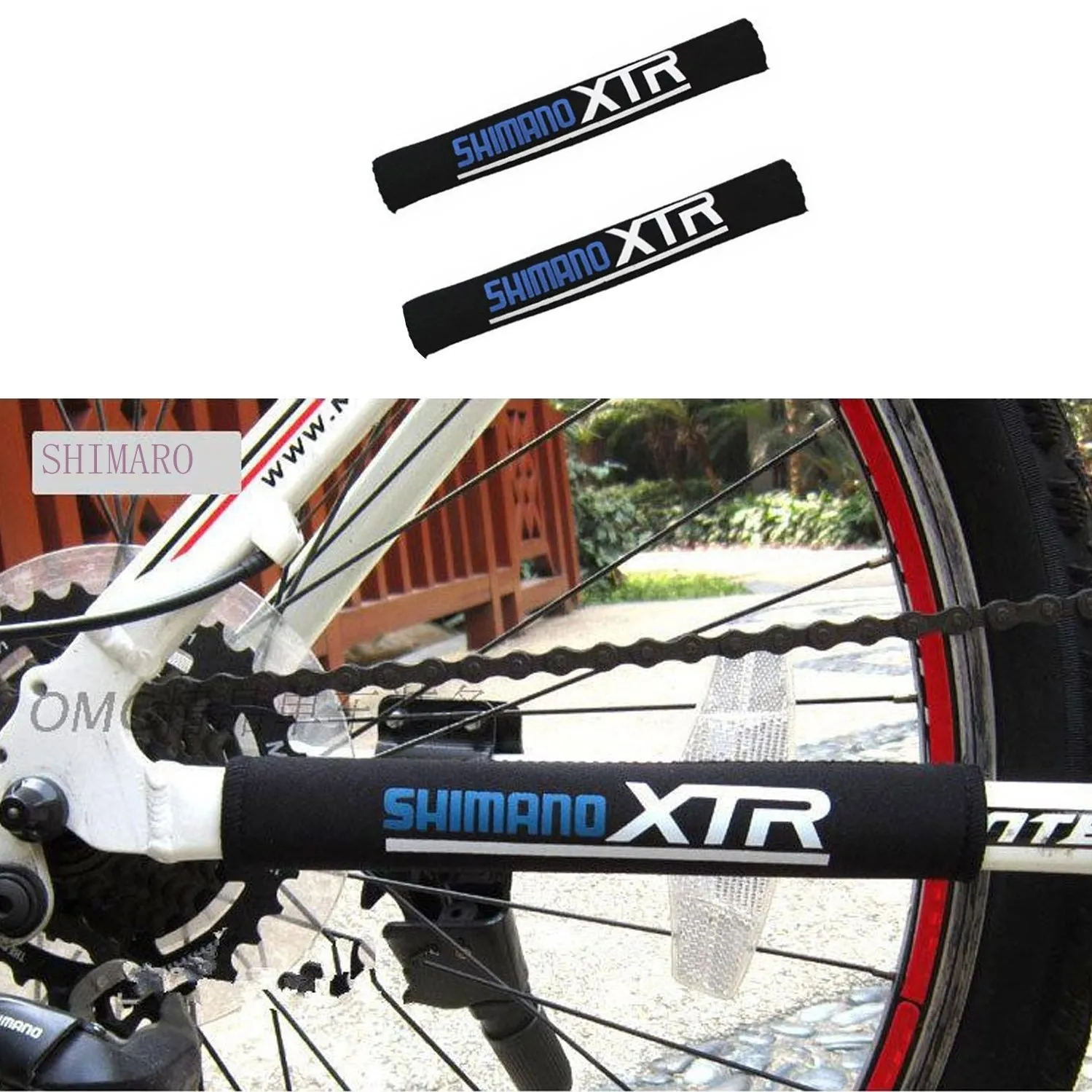 Bicycle Bike Frame Chain Protective Guard Pad Bicycle Accessories Black 1 Pc thumbnail 1