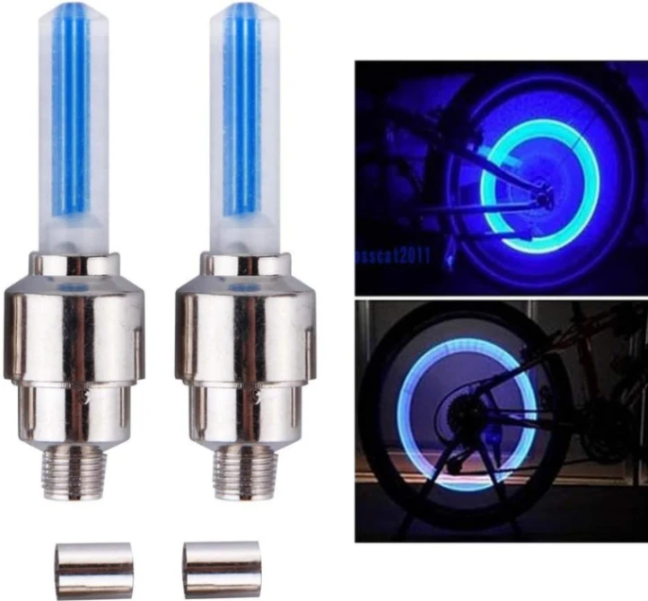 Bike Motorcycle Cycling LED 1 Pair Rainbow RGB Color Bike Wheel Tire Light thumbnail 4