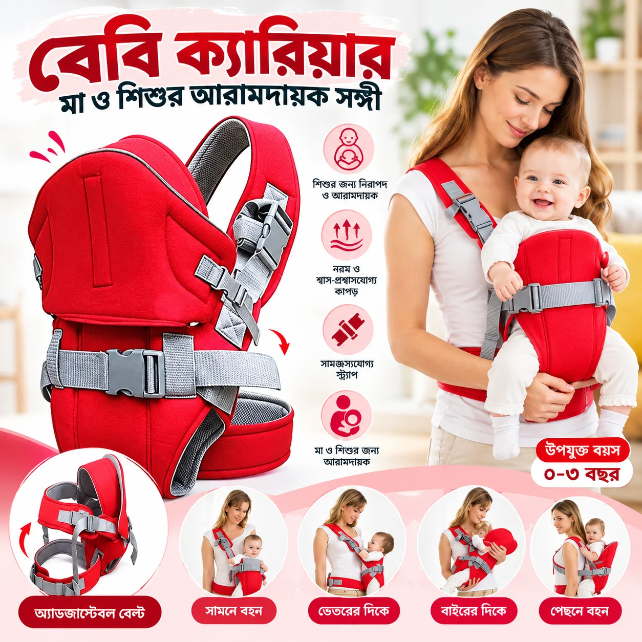 6 in 1 Baby Carrier Bag 1