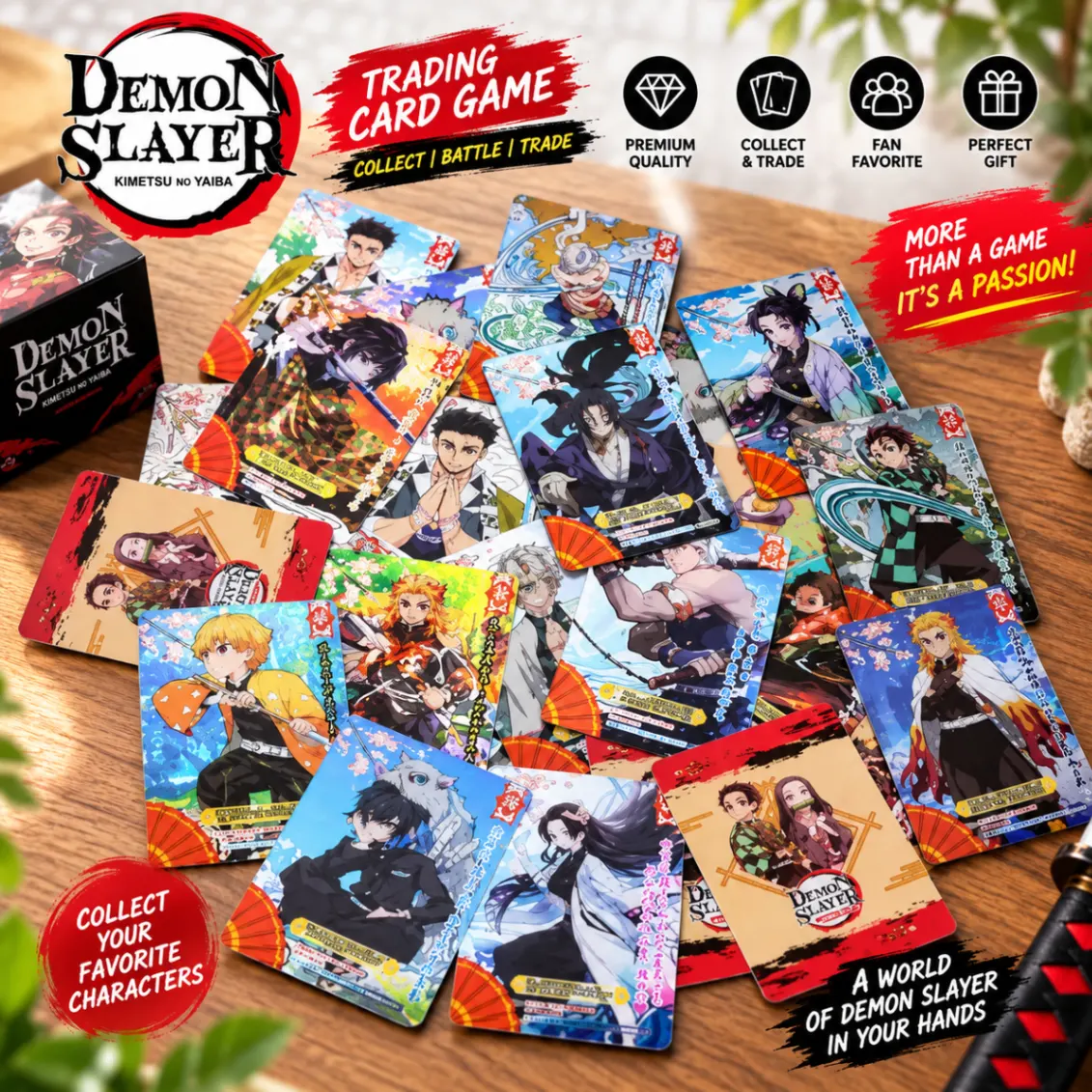 Demon Slayer Mugen Train Anime TCG Card Game English Version SSP Card Ultra Rare Card Tanjirou Kamado Nezuko Character Rare Collectibles Kids Gift Toy Holo Lamination thumbnail 3