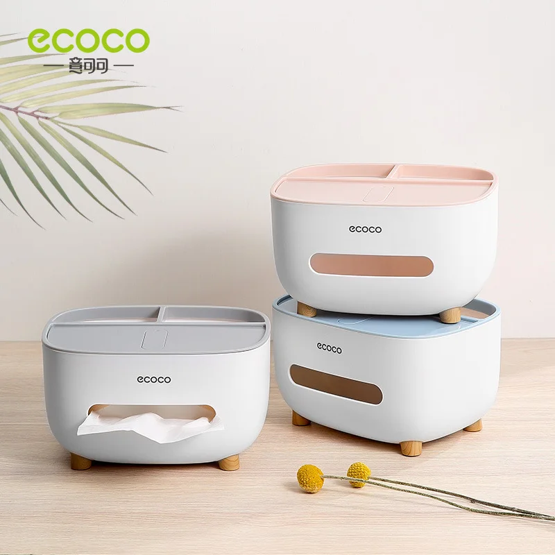 Ecoco Tissue Box, PVC Tissue Box, Multifunctional Box, Pen Holder, Remote Control, Tissue Holder, Storage Box, Cosmetic Tissue Box thumbnail 4