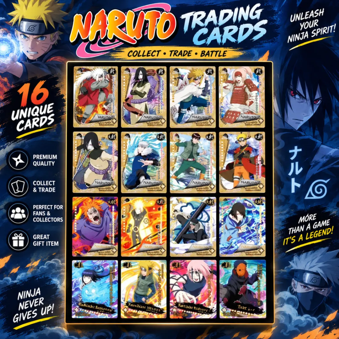 Naruto Anime TCG Card Game English Version Rare Collectibles Kids Gift Toy Holo Lamination thumbnail 3