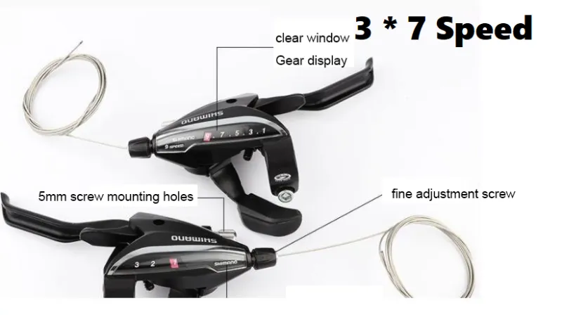 2 Pcs (3×7) Speed Shift Lever & Brake Lever Conjoined DIP 21-Speed MTB Mountain Bike Shifter ST EF500 EF51 thumbnail 2
