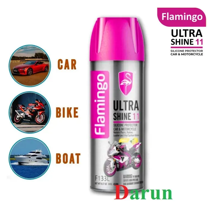 Flamingo Ultra Shine 11 Silicone Protector Car & Motorbike-450ml, Flamingo Ultra Shine Spray Polish, thumbnail 2