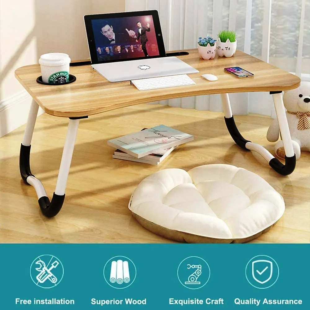Foldable Laptop Table Wooden For Reading, Writing, Eating, On Bed thumbnail 5