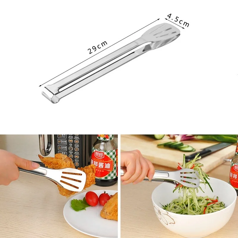 Food Serving Tong, Stainless Steel Food Tongs Kitchen Tongs Utensil Cooking Tong Clip Clamp Accessories Salad Serving BBQ Tools thumbnail 4