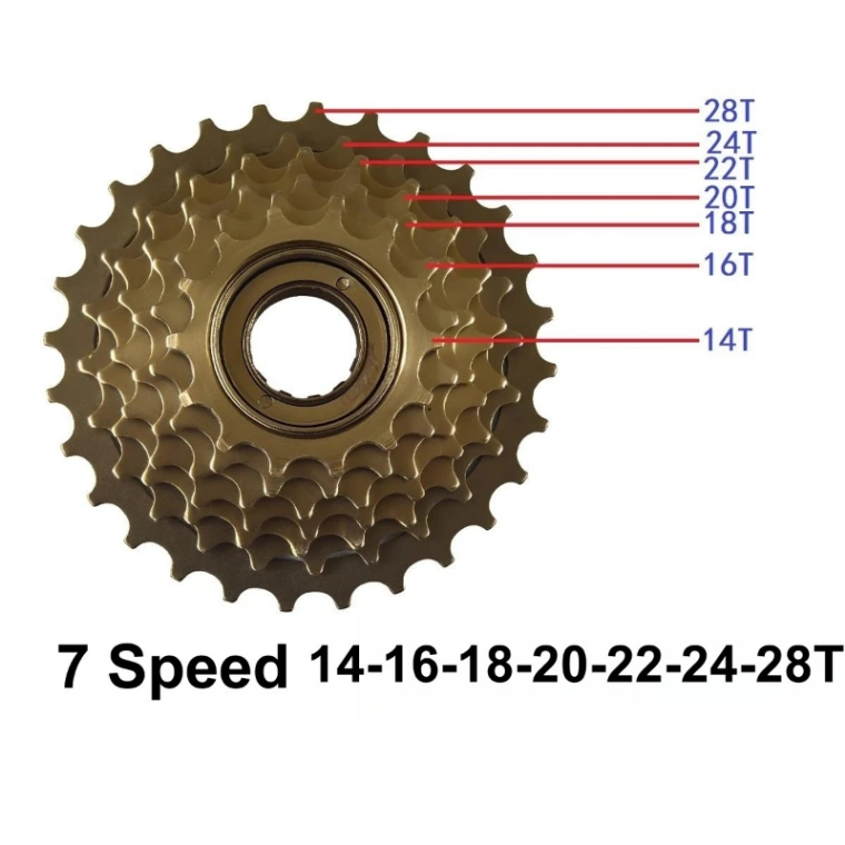 Bike Freewheel, 7 Speed 14-28T, Bicycle Freewheel Threaded Type,Cycling Replacement Part thumbnail 3