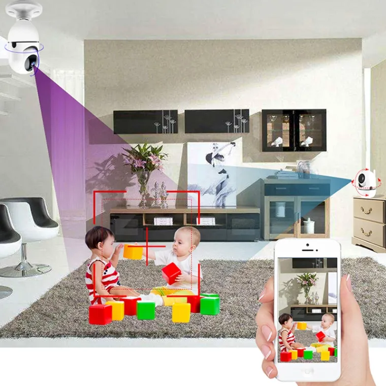 V380 Bulb System WiFi Security Camera, 1080P Wireless 360 Degree Camera 5