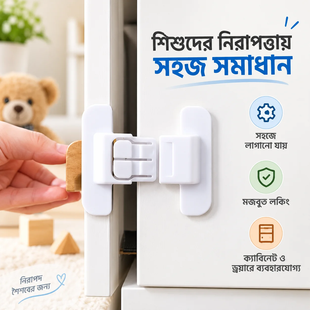 Refrigerator Door Lock, Fridge Door Lock, Multi-function Children Security Protector thumbnail 3
