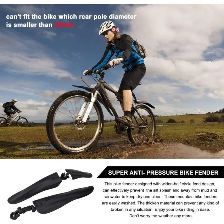 Bicycle Mudguard Set Splash Protection for Front Rear Mudguard for Any Bicycles MTB Mountain Bike Bicycle Accessories 3 pcs thumbnail 3